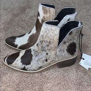 Myra Leather Cow Booties